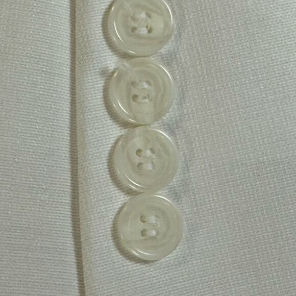 Cintas Men’s White Blazer Jacket Size 42 Long 2 Button Polyester Lined Dual Vent - Picture 5 of 9